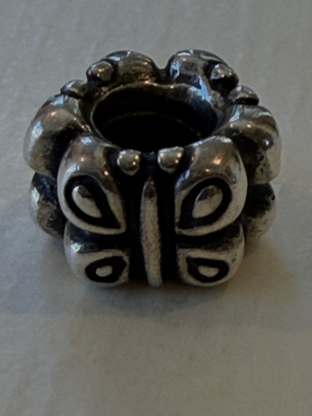 Pandora 3 sided Silver Butterfly Charm Bead for Bracelets #790285